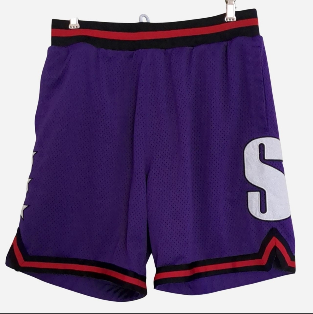 SLAM Magazine Basketball Shorts Purple Toronto Raptors Style Heavyweight Mesh M